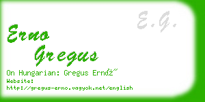 erno gregus business card